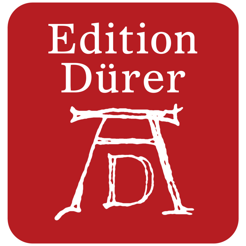 Edition Durer, Typografie, Roter Hintergrund, Monogramm, Kunstwerk