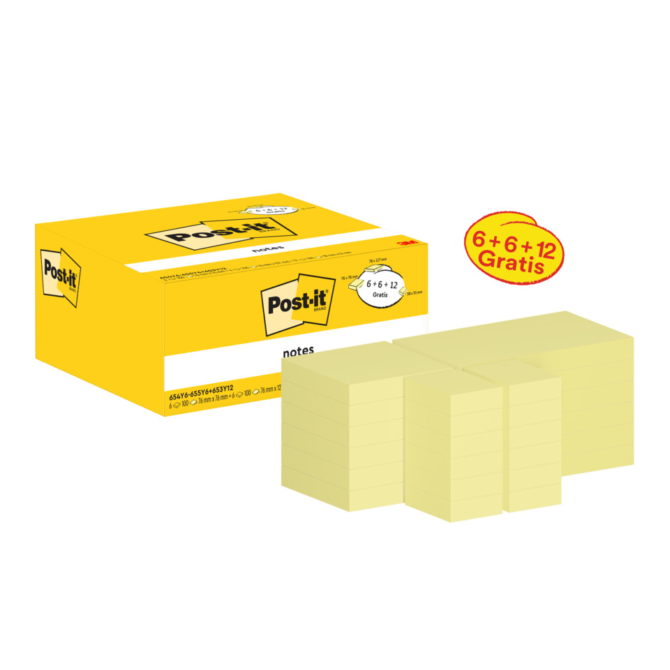 Post-it Notizen, Notizblöcke, Beige/Gelb, Box, Klebezettel