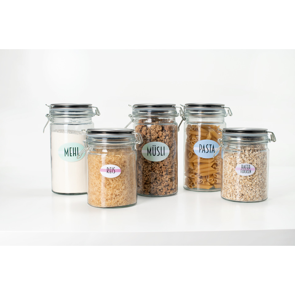 Glasbehälter, Küchenvorrat, Lebensmittelaufbewahrung, Glasgefäß, Pasta-/Nudelbehälter, Küchentafel-Behälter, Glasdosen, Vorratsglas, Pasta, Mehl