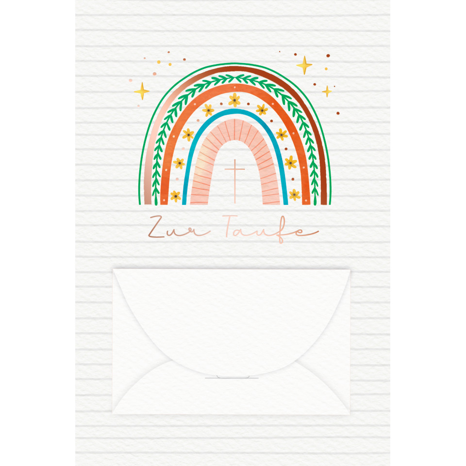 Regenbogen, Kreuz, Gottesdienst, Grußkarte, Envelope