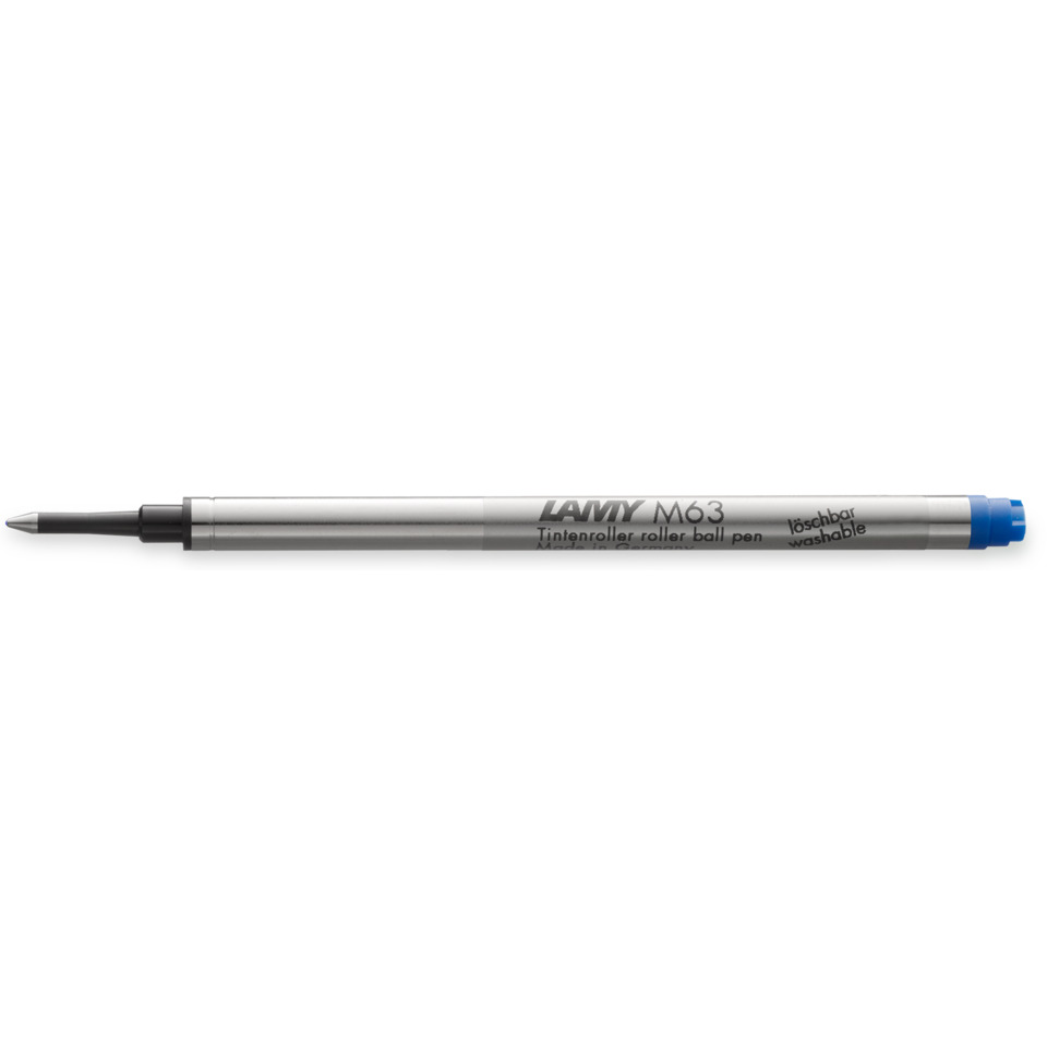 Tintenroller, Rollerball, Stift, blauer Deckel, metallischer Körper