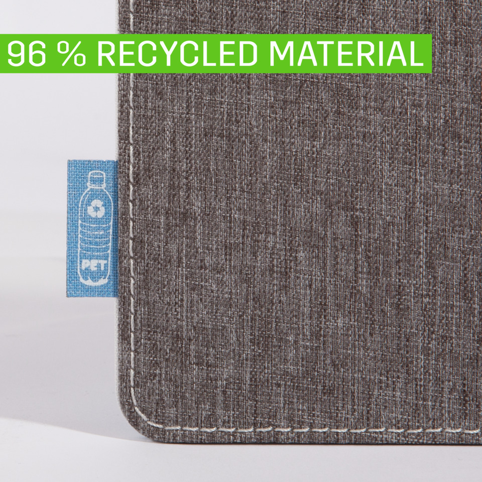 recycelte material, Pet-Flaschen-Tag, Stoffstruktur, Nähte, Grauer Stoff, recyceltes Material, Stoff, Grau, Nähte, Hinweis