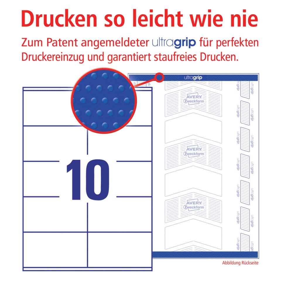 Druckbogen, Druckform, Seitenlayout, Zahl 10, Rückseite
