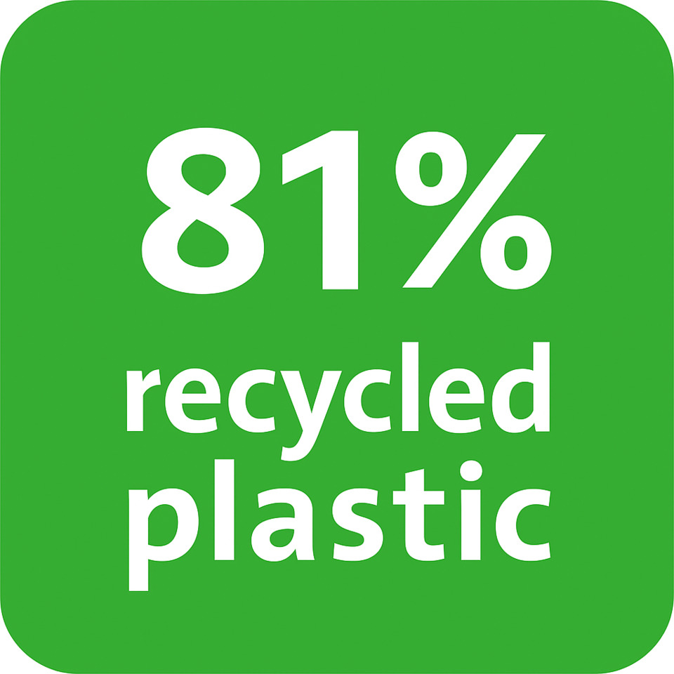 recycled, plastic, 81%, grün, quadratisch