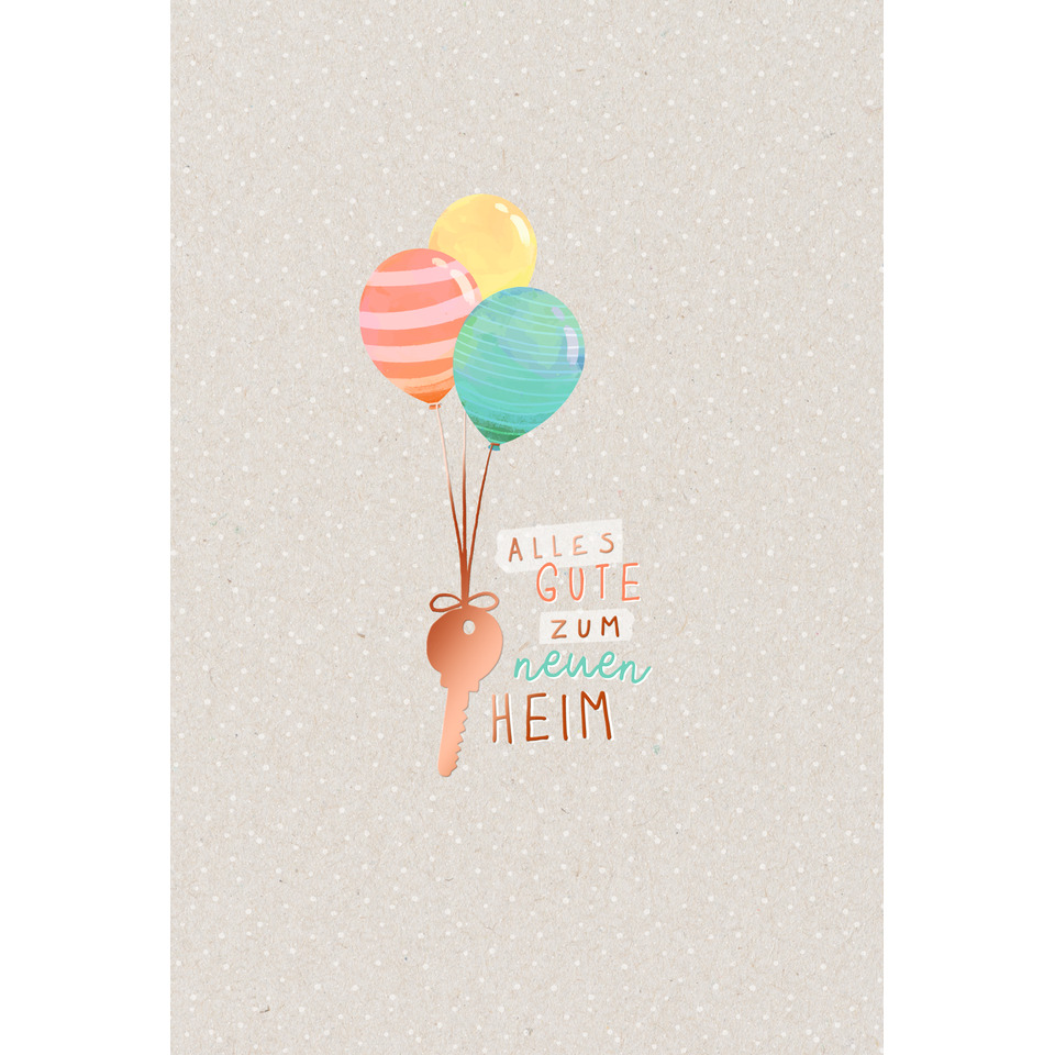 Ballons, Geburtstag, Grußkarte, Karte, Neues Zuhause