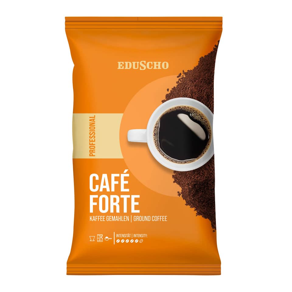 Kaffee, Kaffee gemahlen, Ground coffee, Orangene Verpackung, Beutel packaging