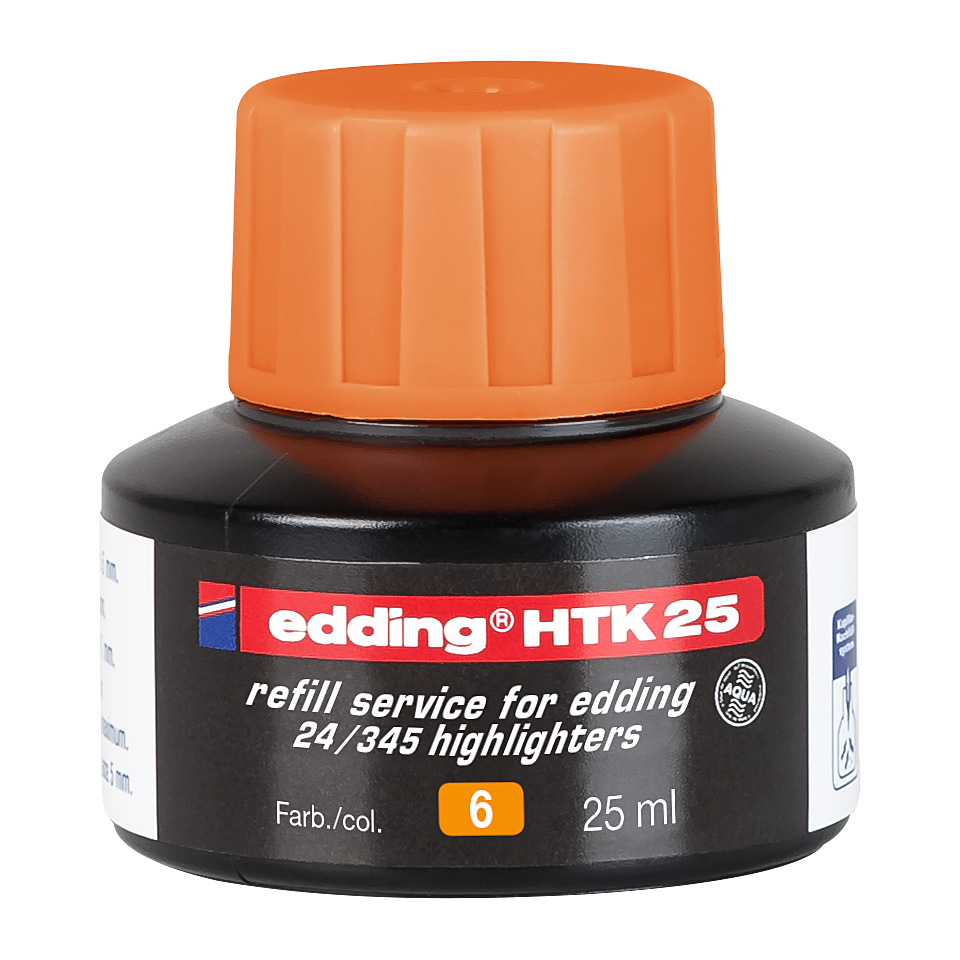 Edding HTK25, Hintergrundstift, Tintenbehälter, 25 ml, Highlightner Nachfüllflasche