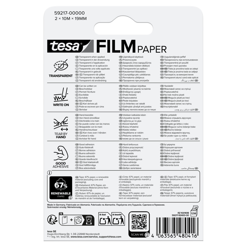 Maskierung, Film, Papier, Transparent, Klebstoff/Adhäsiv