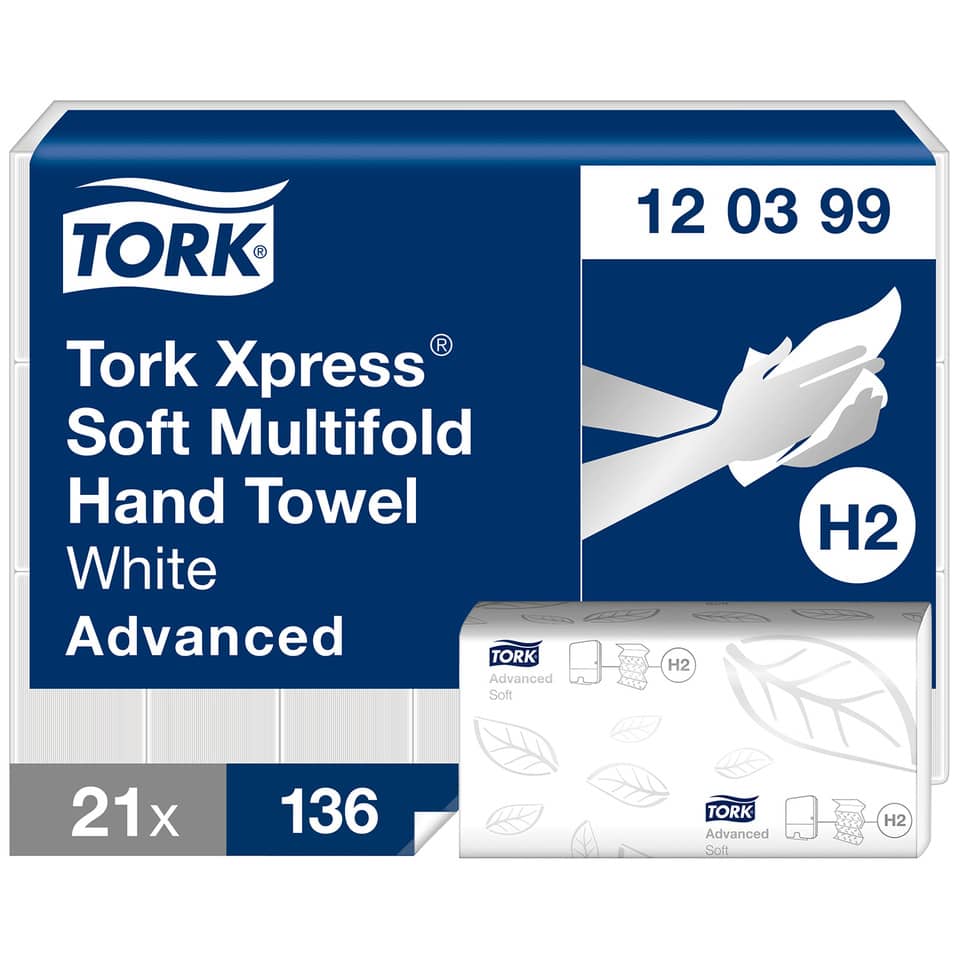 Handtuch, weich, Weichfaltig, Weiß, Tork