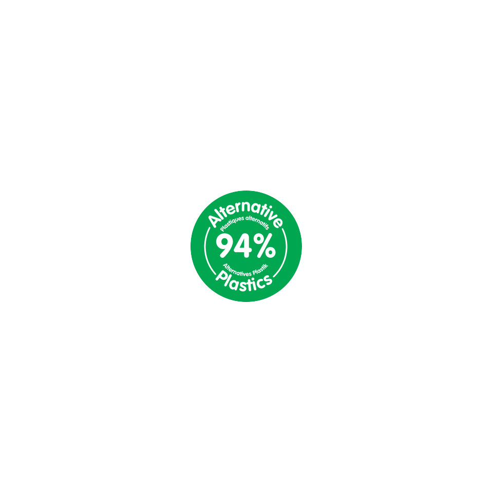 plastics, 97%, label, eco, grüner runder Aufkleber