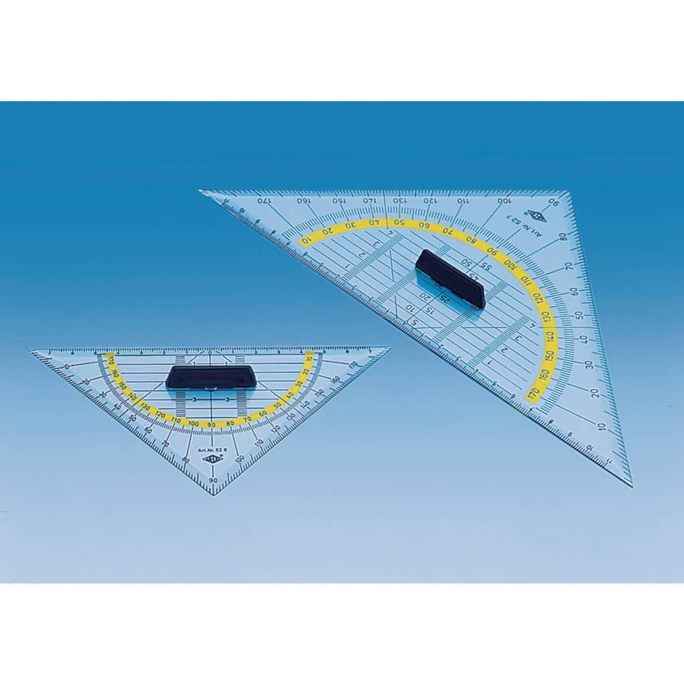 Geometrische Lineale, Protractor, Schwarze Griffe, Transparentes Messwerkzeug, Winkelmesser