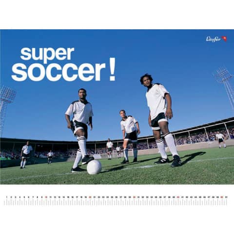 Schreibunterlage Motiv Fußball, 40x53 cm, transparente Seitenleiste LÄUFER 30863