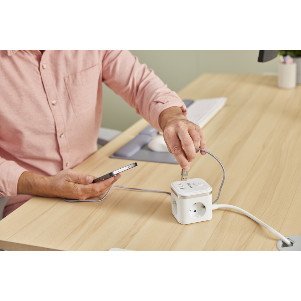 Schaltwürfel, UK-Stecker, Steckdosenadapter, USB-Ladegerät, Kabelanschluss