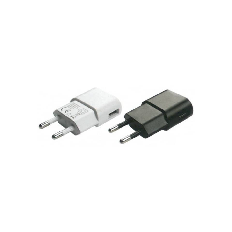 USB-Adapter, Netzteil, EU-Stecker, Schwarz/Weiß, Adapter-Stecker