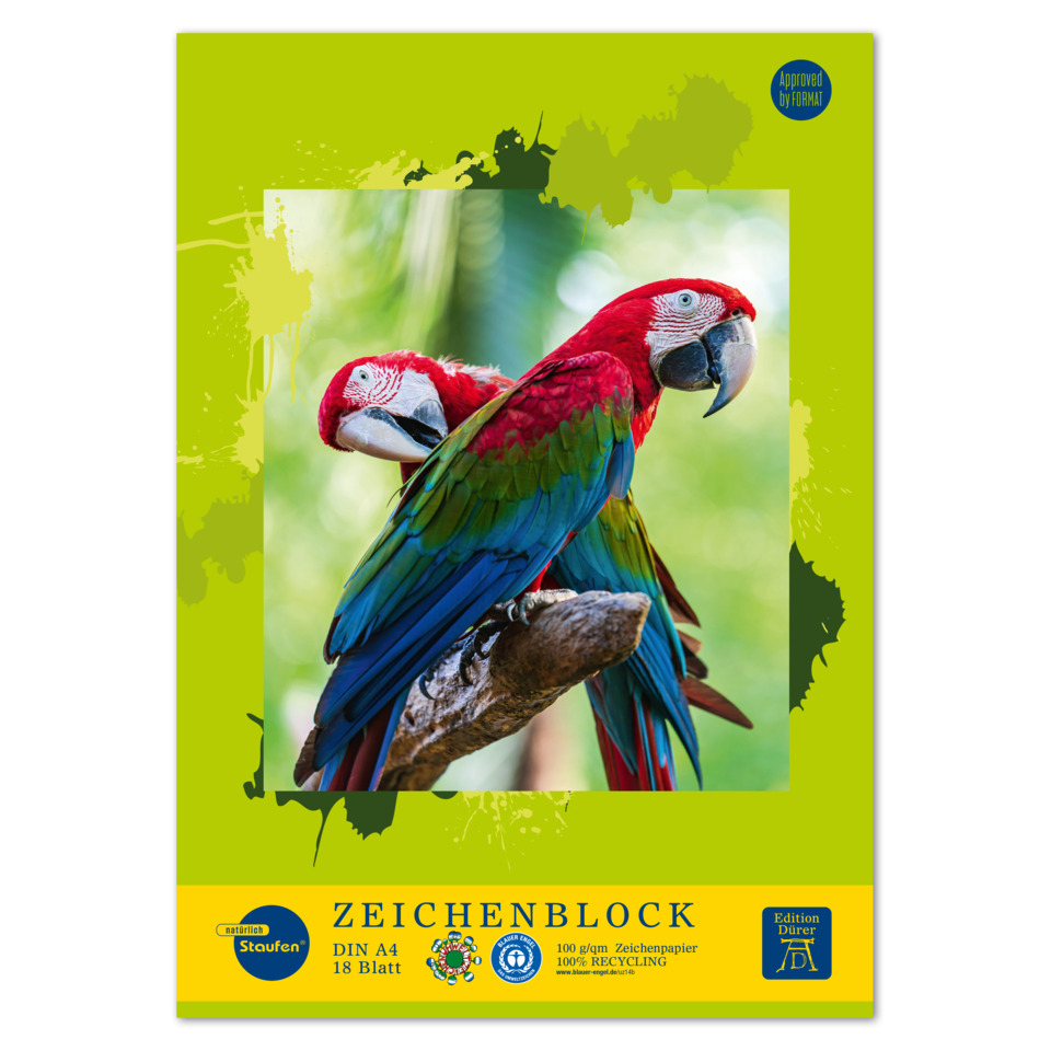 Papagei, Macaw, Bunte Federn, Auf einem Ast, Poster