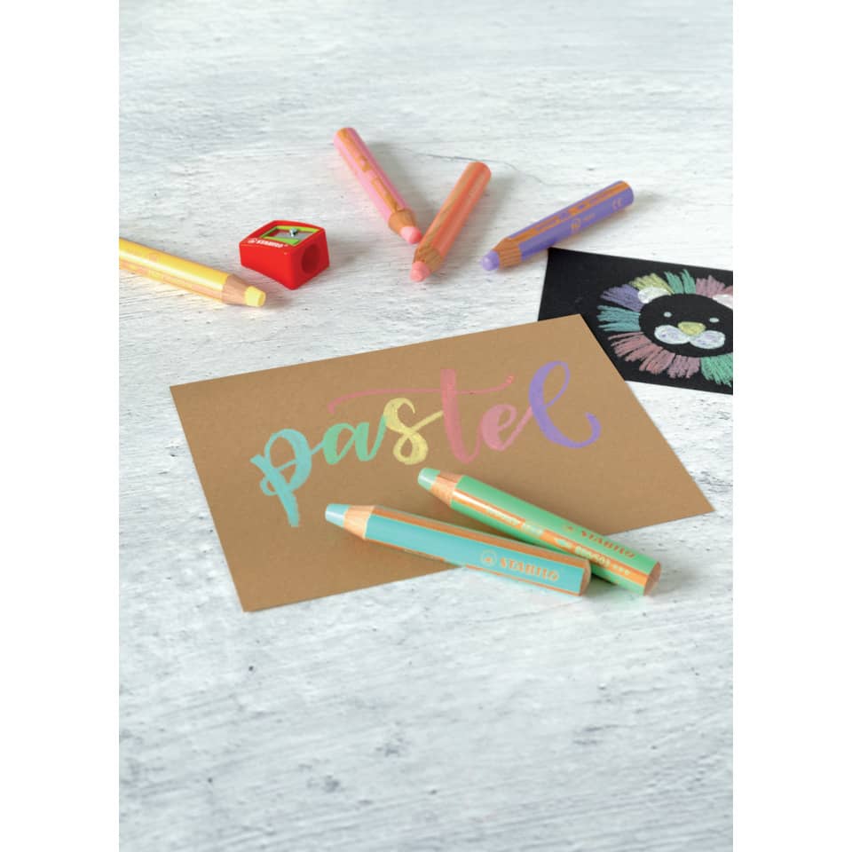 Kunstkarten, Pastellstifte, Wachsmalstifte, Kinderzeichnung, Papierkarte