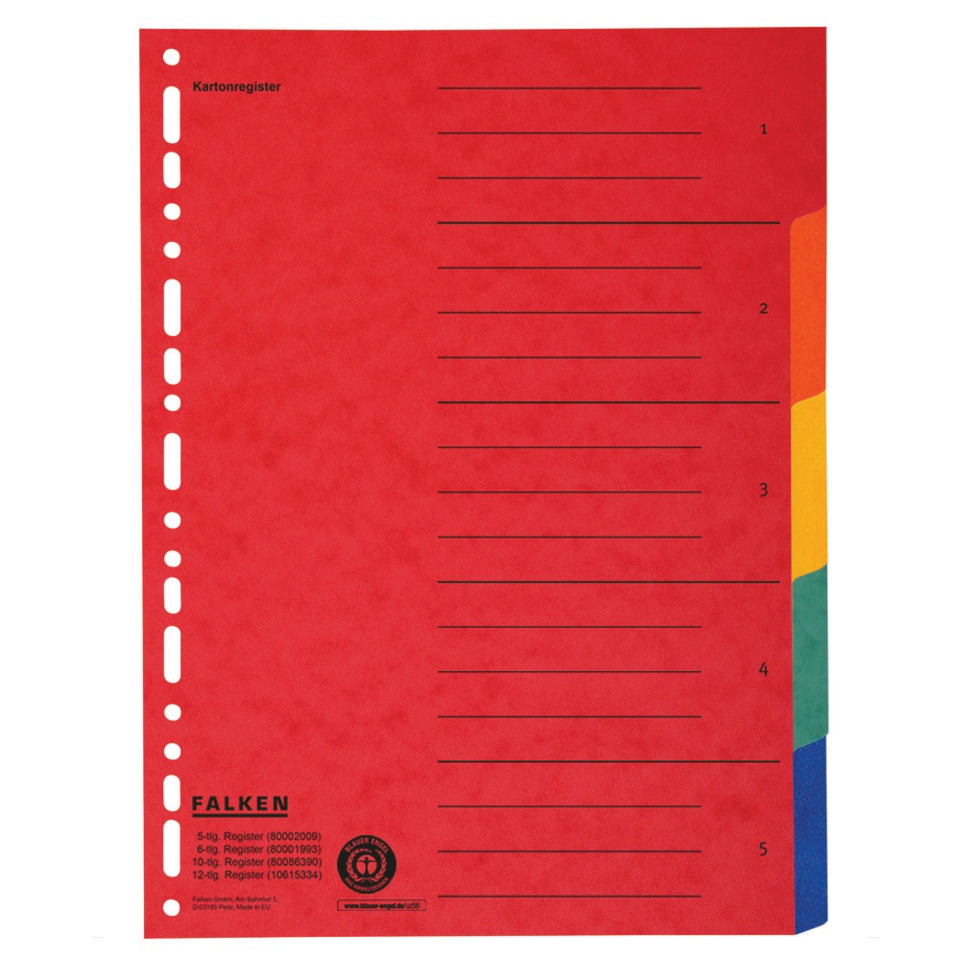 Kartonregister, Notizblock, Rot, Mehrfarbig, Linierte Seiten