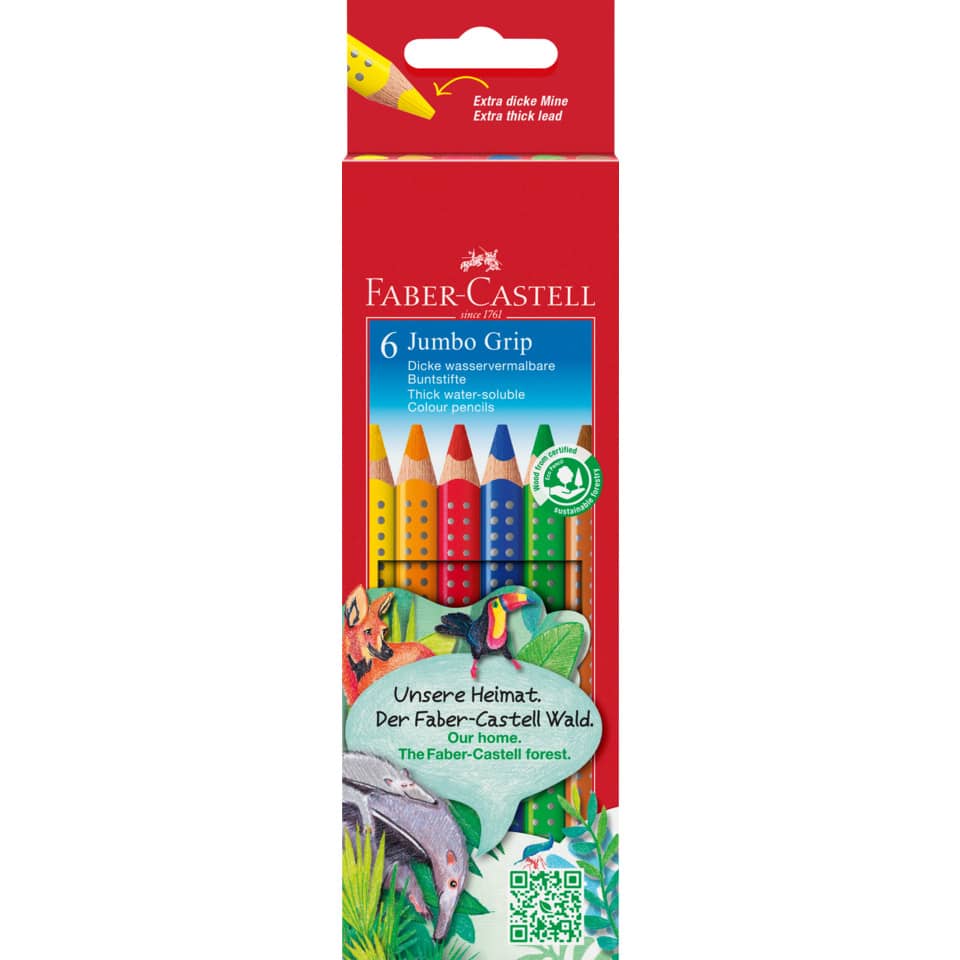 Buntstifte, 6er Pack, Wasserlöslich, Jumbo-Griff, Buntstifte-Set