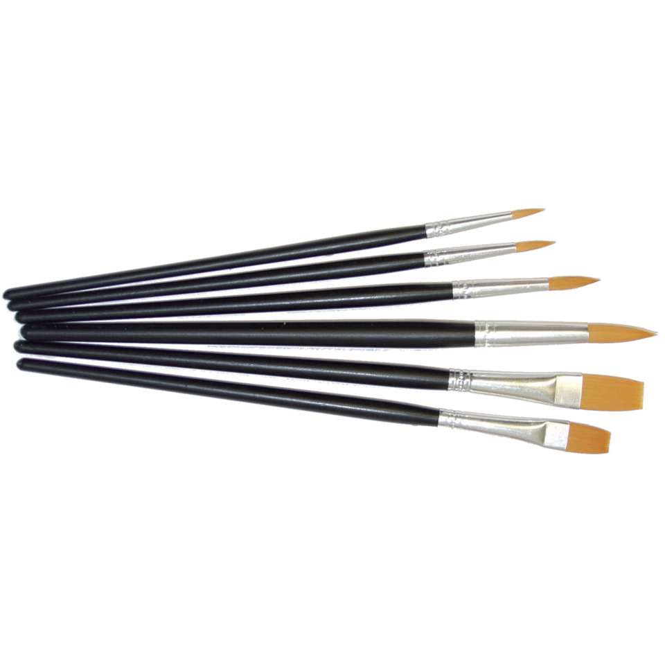 Pinselset, Acrylicpinsel, Schwarz, Flachpinsel, Künstlerbedarf