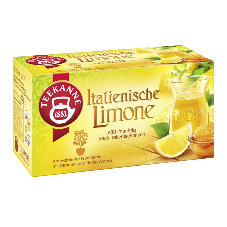Italienische Limone, Früchtetee, Zitrone, Honig-Aroma, Teekannen-Brandzeichen