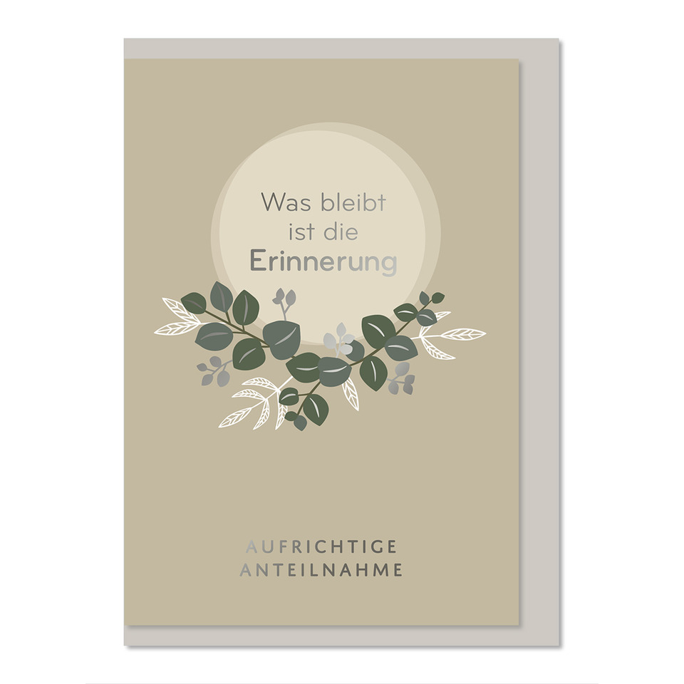Hochzeitskarte, Beileidskarte, Trauerkarte, Blattdekoration, Kreisdesign