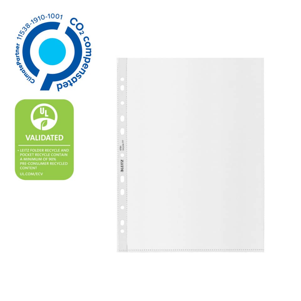 Pocket Protector Folie, Kunststoffhülle, Perforierter Rand, transparente Blattschutz, recycelter Inhalt