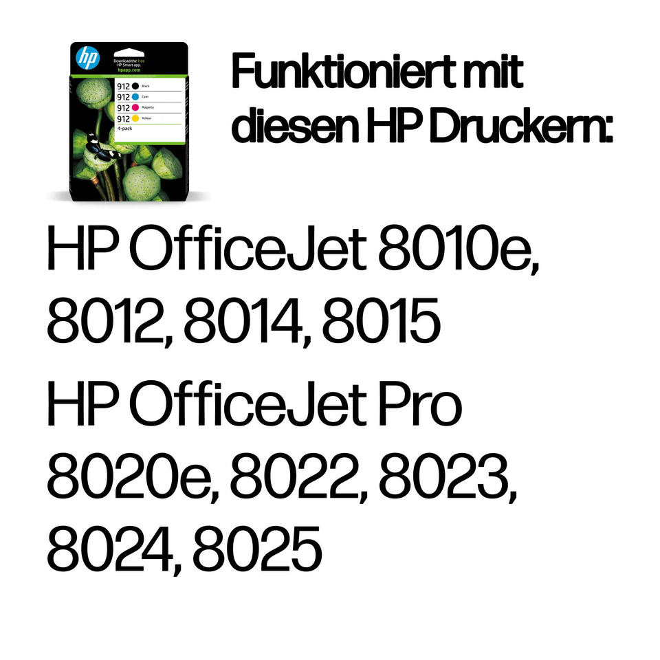 Tintenpatrone, HP Tintenpatrone, Schwarz, Mehrfarbig, Druckerzubehör