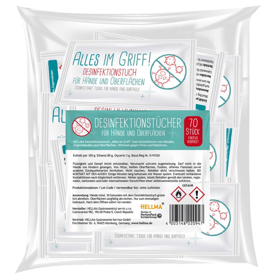 Desinfektionstuch, 70 Stück HELLMA 60122807