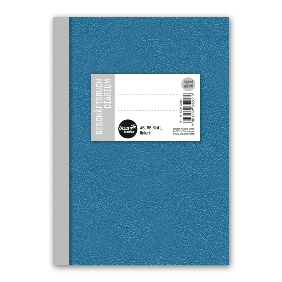 notizbuch, blau, lederoptik, ordner, klebeband