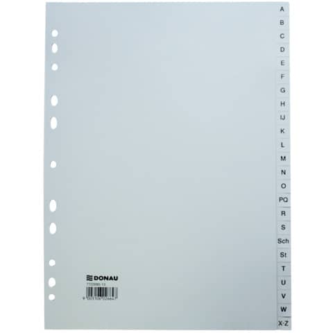 Ordnerregister A-Z, 24-teilig, 22,5x29,7cm, grau DONAU 7722095-13