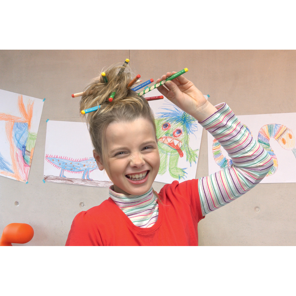 Kinder, Kunst, Bunt, Haarstifte, Lächeln