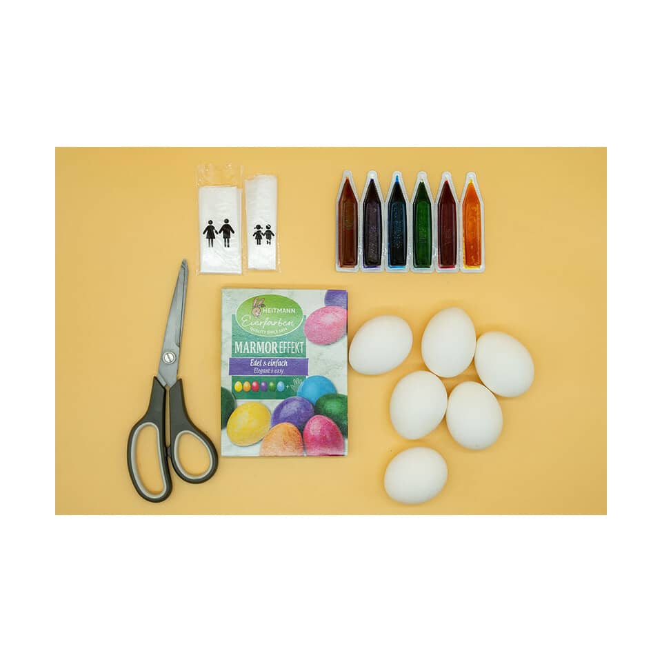 Eier, Schere, Backset, Marmoreffekt?, Lebensmittelkunst?