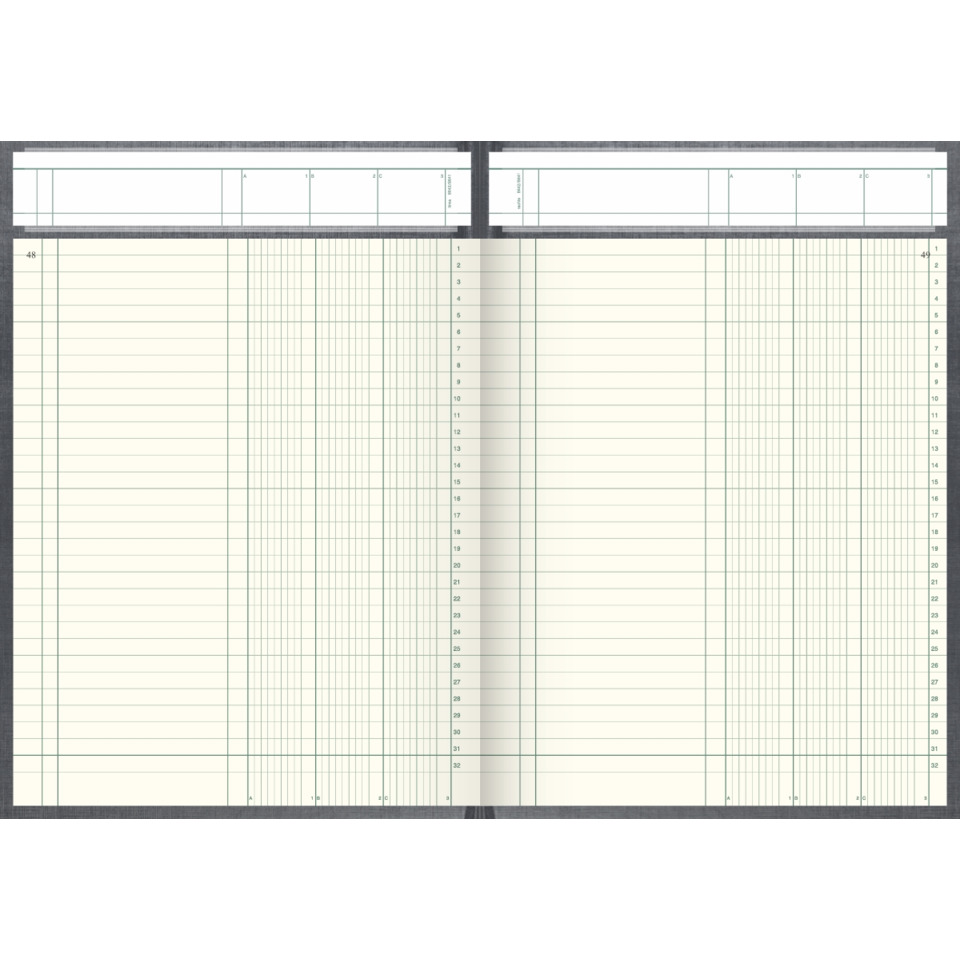 Spaltenbuch mit Kopfleiste A4, 192 Seiten, mit Seitenzahlen, 3 Spalten, Kunststoff, grau KÖNIG & EBHARDT 8611032