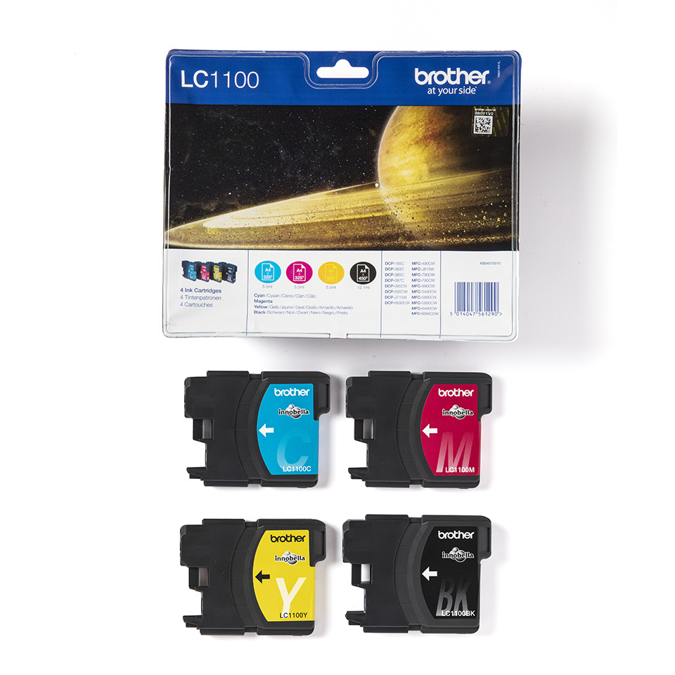 Tintenpatronen, LC1100, 4er-Pack, Cyan, Magenta, Gelb, Schwarz, Brother Kartusche, Druckerpatronen, Ink Cartridge