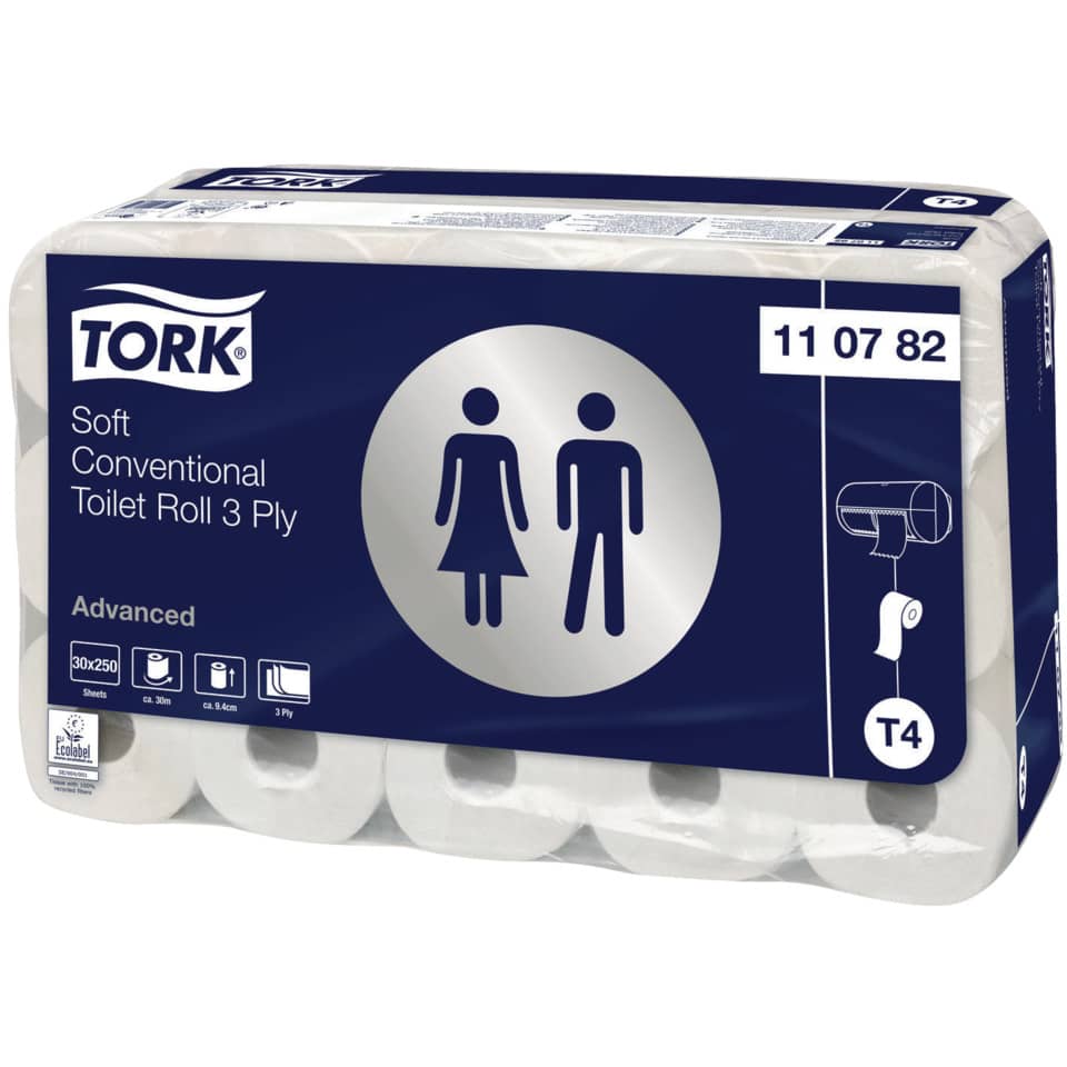 Toilettenpapier Advanced weiß 3-lagig 30 Rollen a 250 Blatt   Sys. T4 TORK 110782