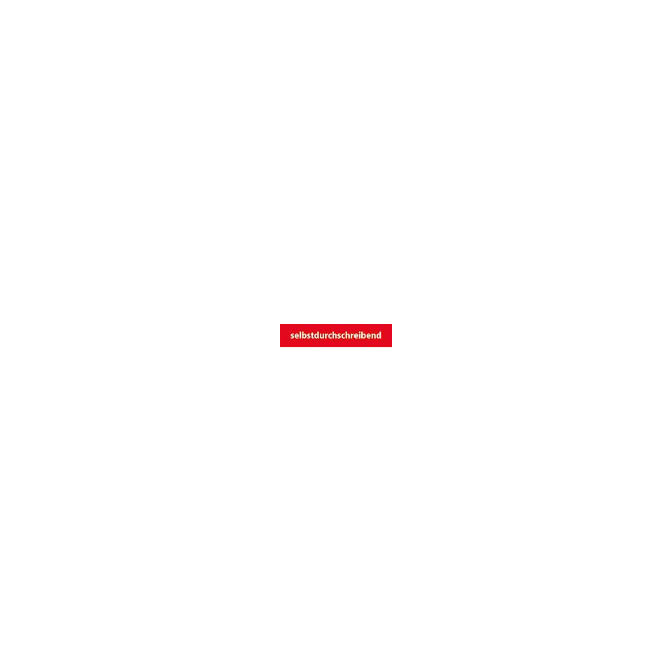 selbstschreibend, roter kasten, klein, etwas text, branding element