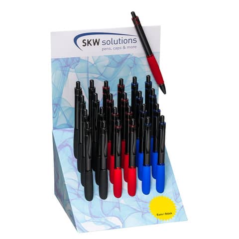 Druckkugelschreiber San Sebastian Black Line sortiert     im Display SKW 3049024