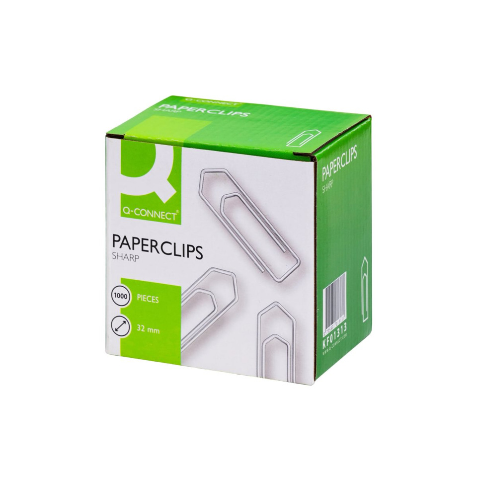 Papierclips, Klammern, 32 mm, 1000 Stück, Q-Connect