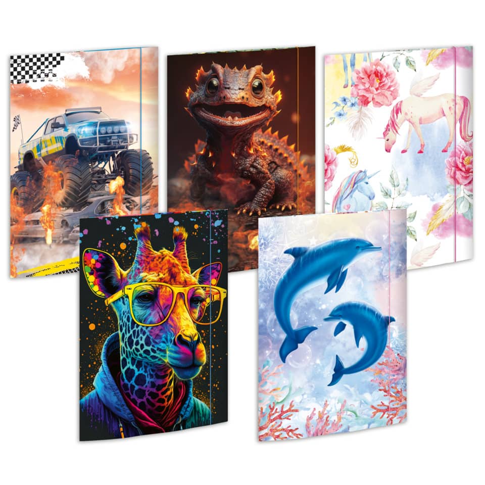 Wandbild, Monstertruck, Giraffen-Kunst, Delfin-Szene, Meeresaquarium