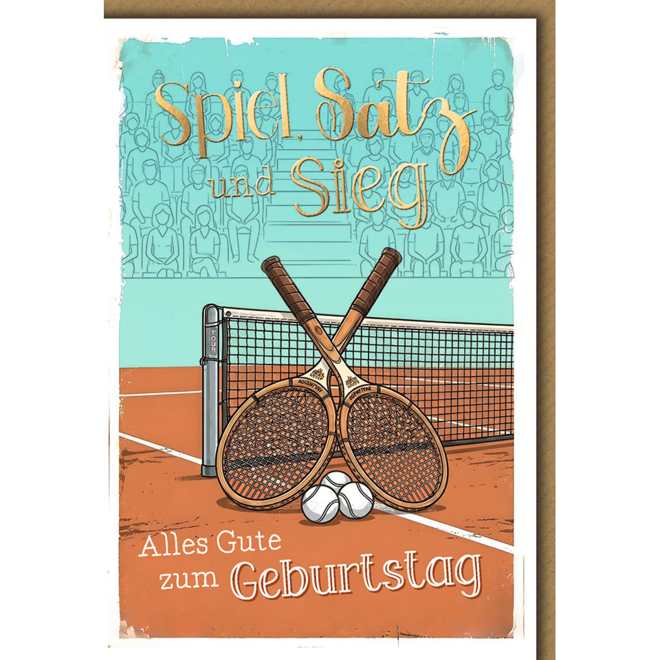 Tennis, Tennisracket, Schläger, Ballsport, Geburtstagskarte