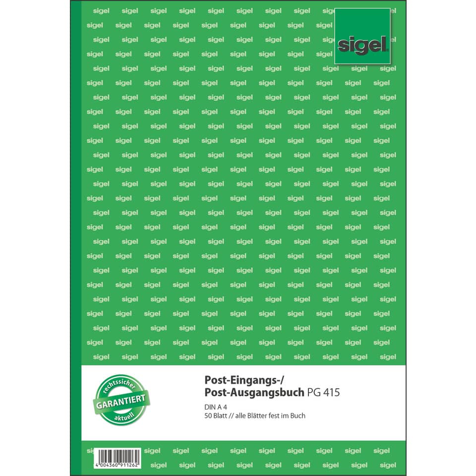 post-entrance Buch, Notizbuch, grüner Einband, geblättert Seiten, DIN A4