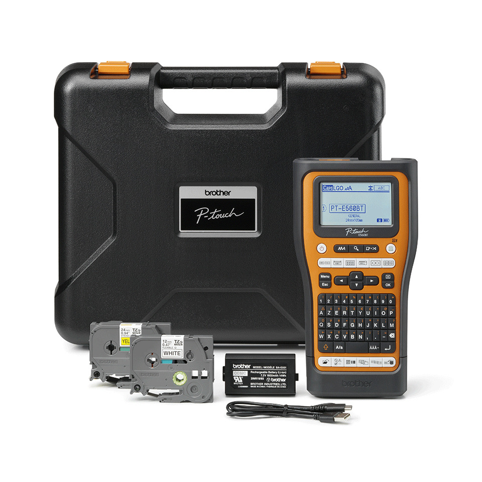 P-touch, Etikettierer, Kassette, Batterie, Taschenformat