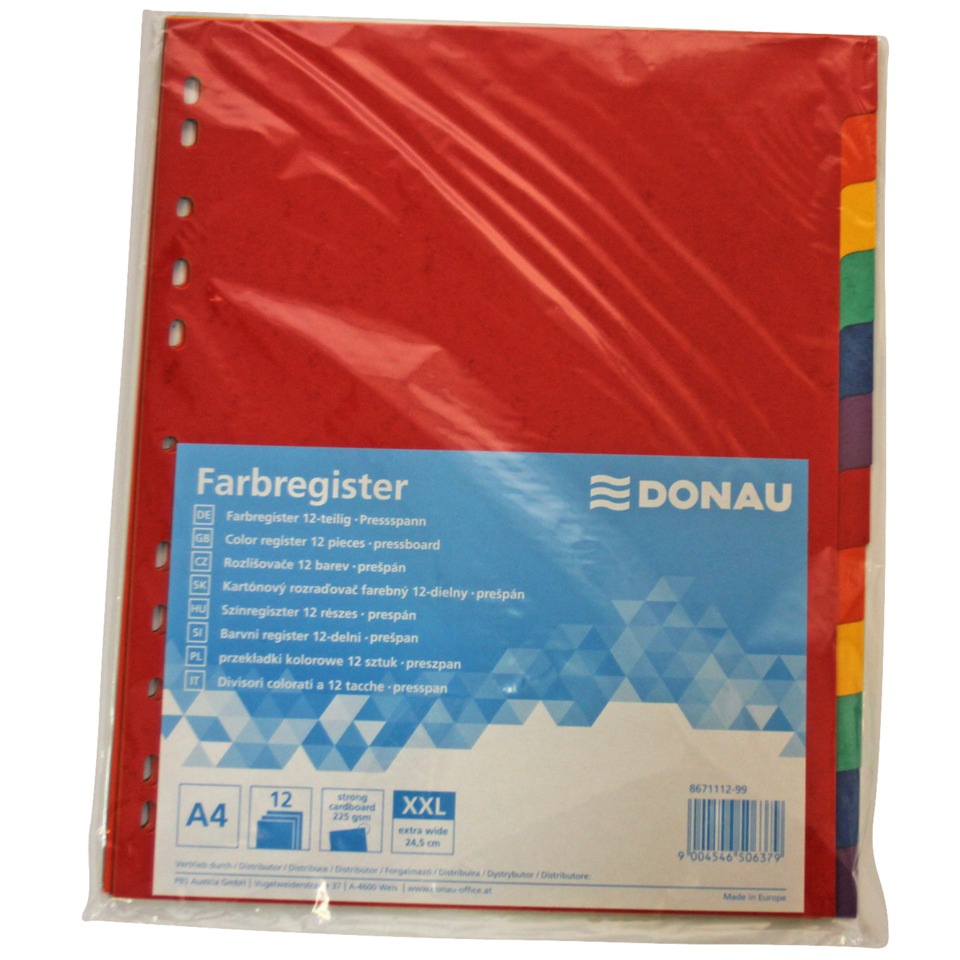 A4-Ordner, Farbdauer, Color-Register, Trennblätter, Bunte Tabs
