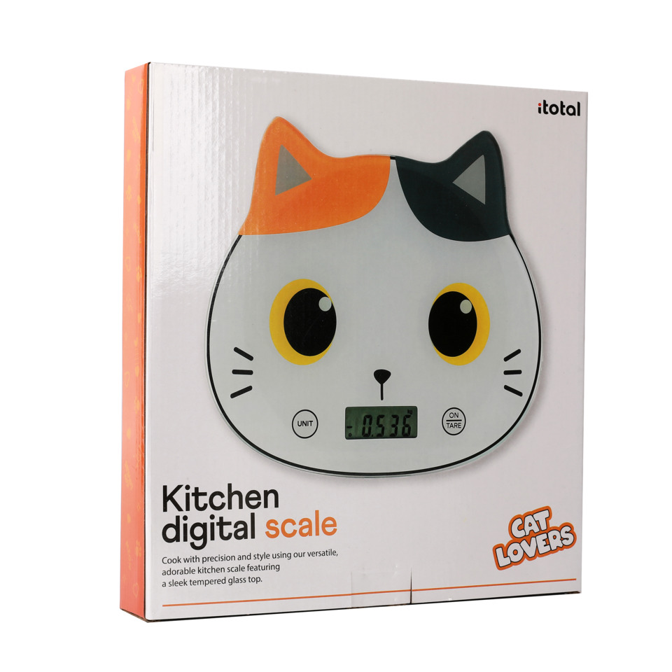 Küchenwaage, Digitale Waage, Katze Ornament, Glasplatte, Cat Lovers