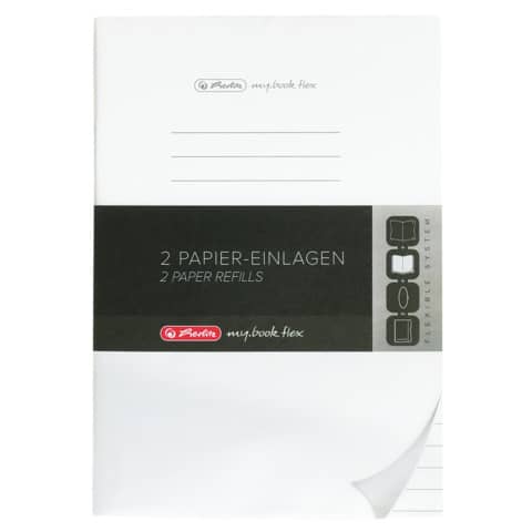 Ersatzeinlage 80Blt A4 liniert mit Rand innen/außen weiß   Refill flex A4 2x40 Blatt liniert HERLITZ 300006070