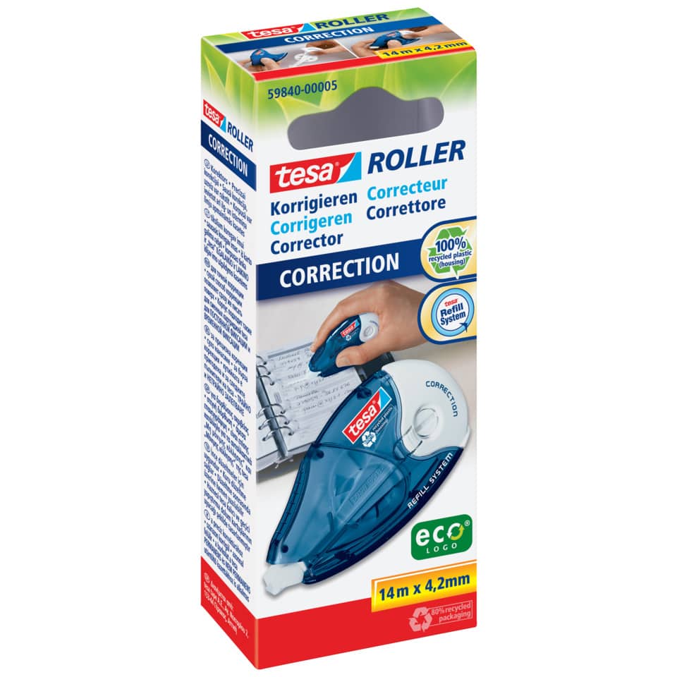Korrektur Roller, Korrigierwerkzeug, Nachfüllsystem, Korrekturspitze, 14 m x 4,2 mm