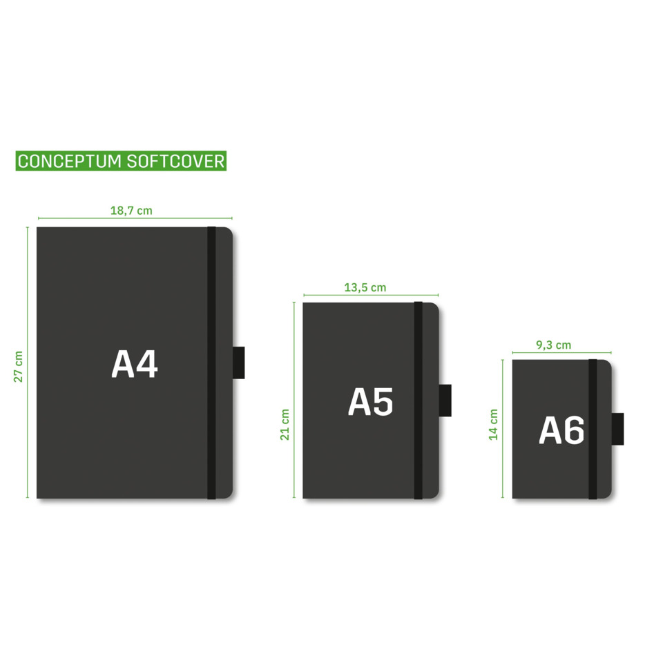 Notizbuch, A4, A5, A6, Softcover