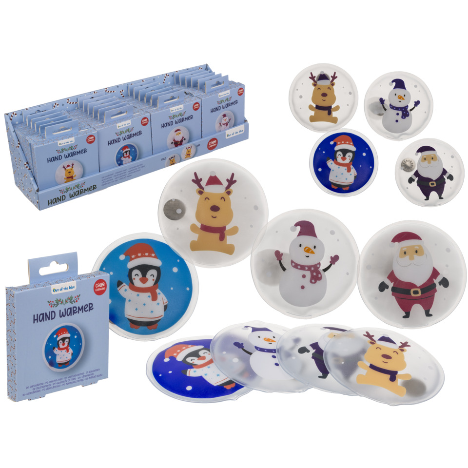 Handwärmer, wiederverwendbar, Weihnachtsmotive, Gel-Wärmekissen, Rund