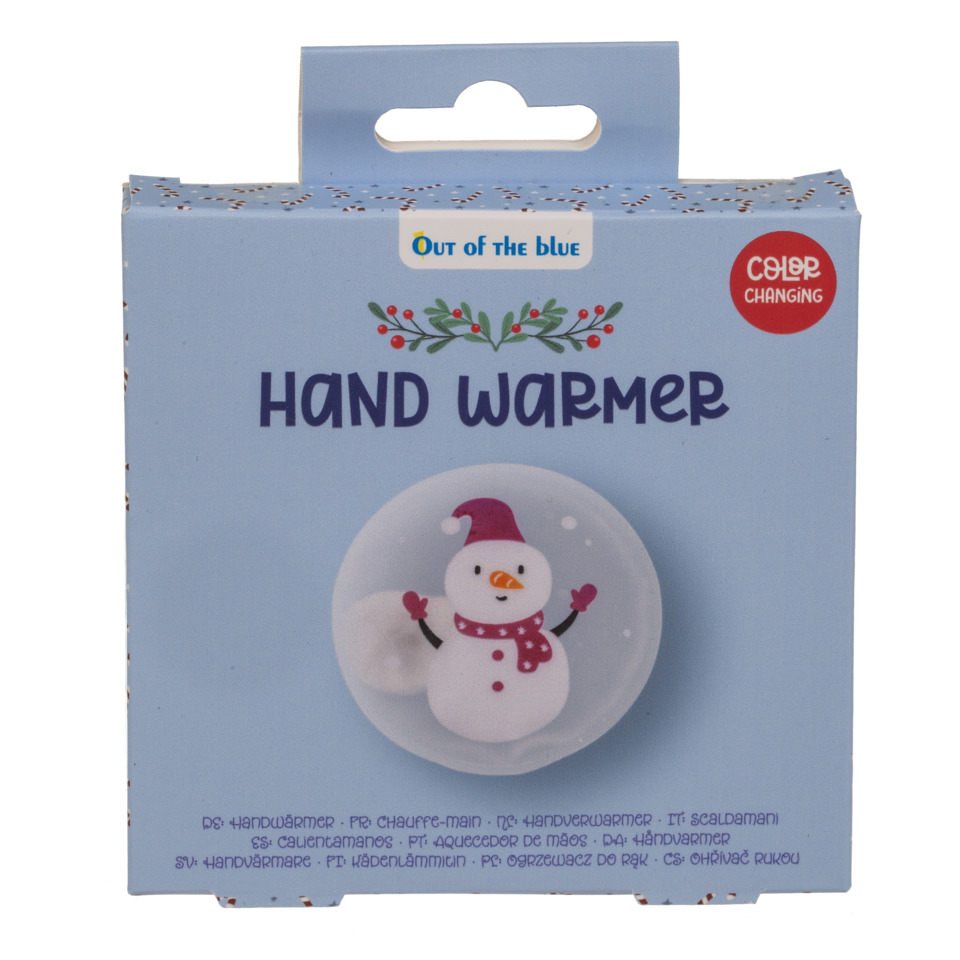 Handwärmer, Farbwechsel, Schneemannmotiv, Winterartikel