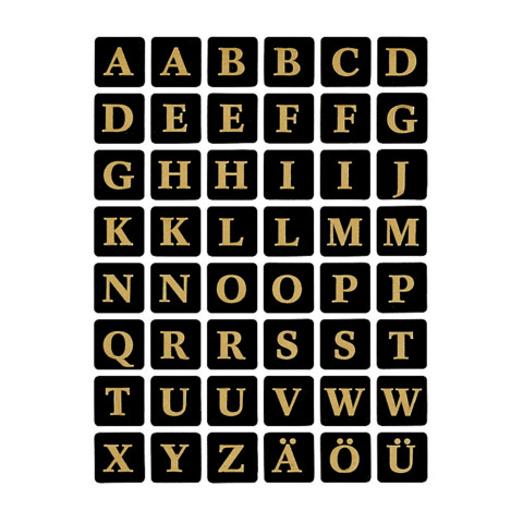Buchstabenetikett A-Z, 13x13mm, 96 Stück, schwarz HERMA 4130